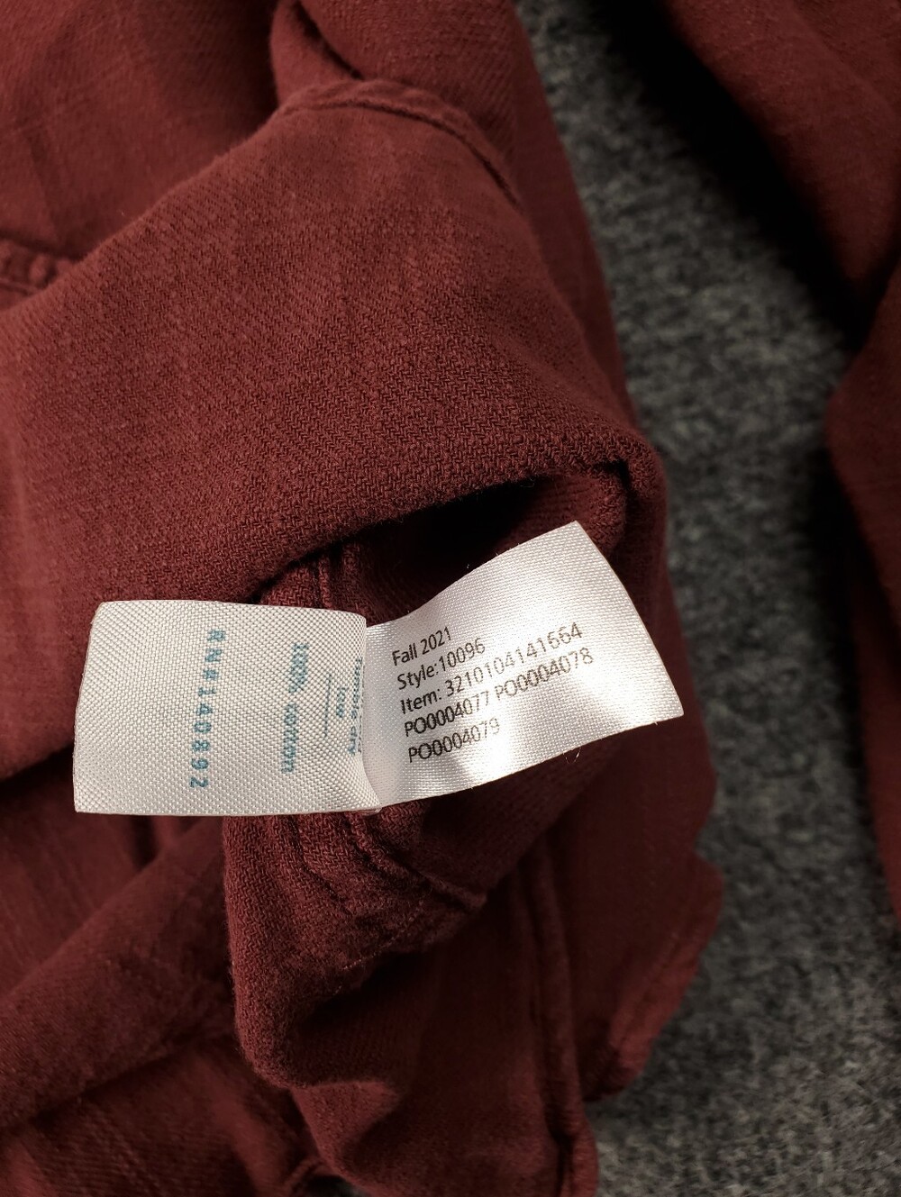 Marine Layer Selvedge Shirt XL Long Sleeve Button Up Terracotta Red 100% Cotton - Picture 10 of 11